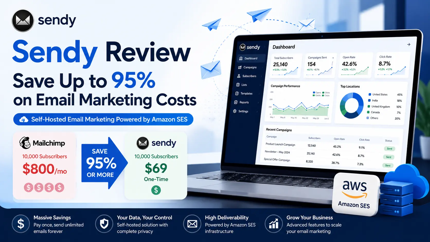 Sendy self hosted email marketing software