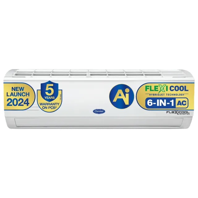 Carrier Ester Pro Exi 6 in 1 Convertible 1.5 Ton 5 Star Inverter Split AC with Auto Cleanser (2024 Model, Copper Condenser, CAI18ES5R34F1)