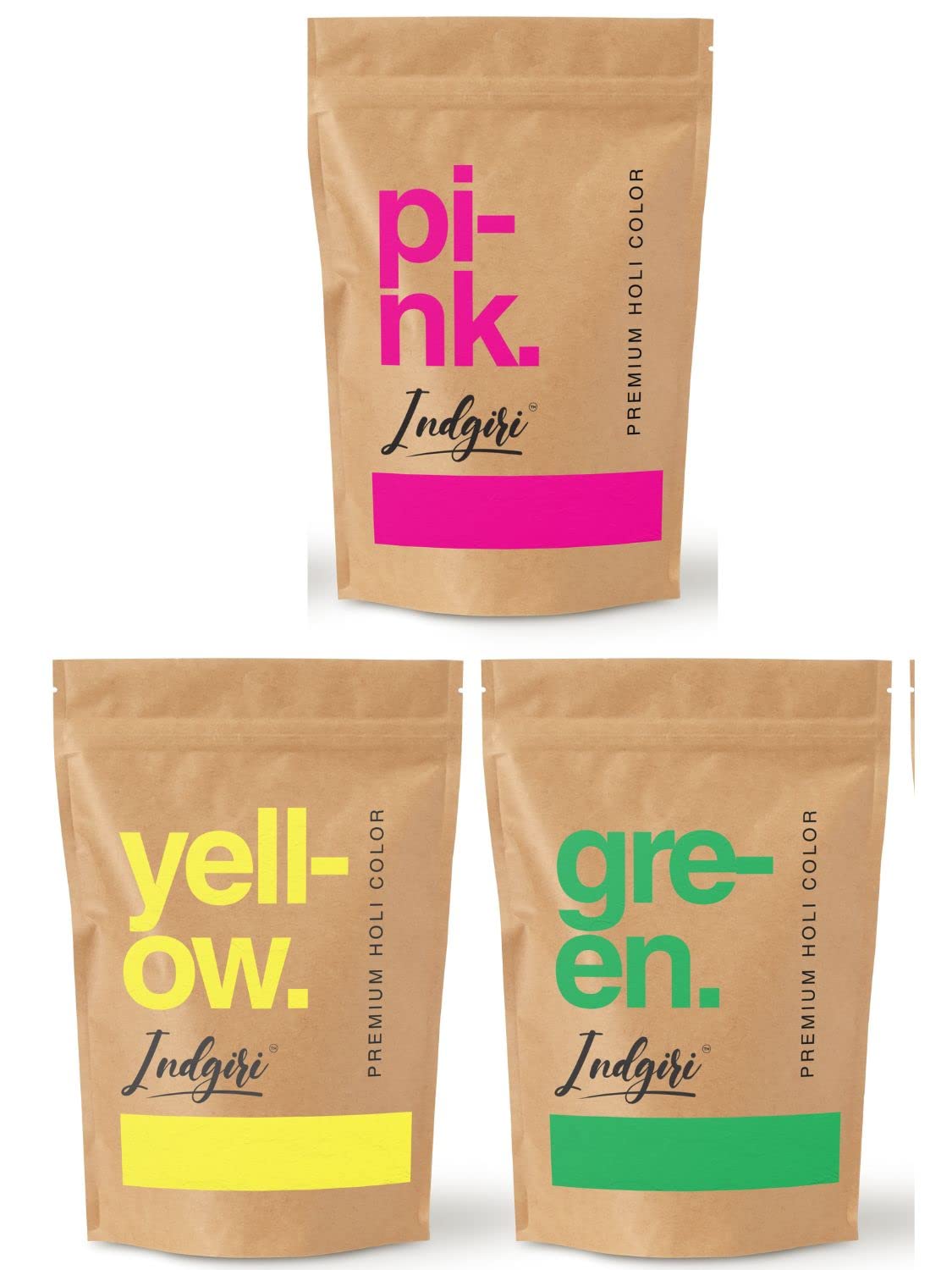 Indgiri Handmade Holi Colour Holi Gulal 4 Shades 200g Herbal Gulal for Holi Organic Holi Colours for Kids Family Holi Colors Non-Toxic Herbal Colours for Holi Natural Holi Gift Multicolour 200 Gram