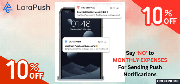 LaraPush Self Hosted Push Notification Panel - Flat 10% Off on Plans