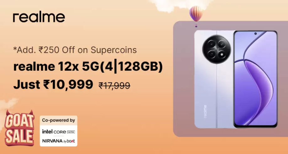 Realme 12X 5G 4/128 GB @ Rs. 10999