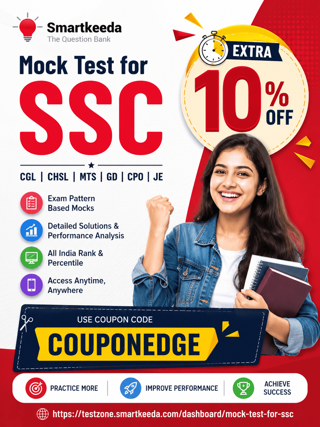 Smartkeeda SSC Mock Test – Extra 10% OFF Coupon Code